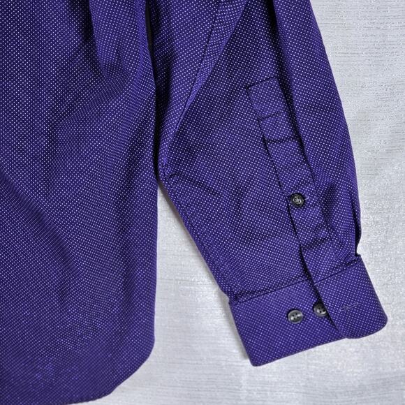Michael Kors Men's Slim Fit Dress Shirt Purple with Dots 16.5 34/35 Large - Picture 5 of 8